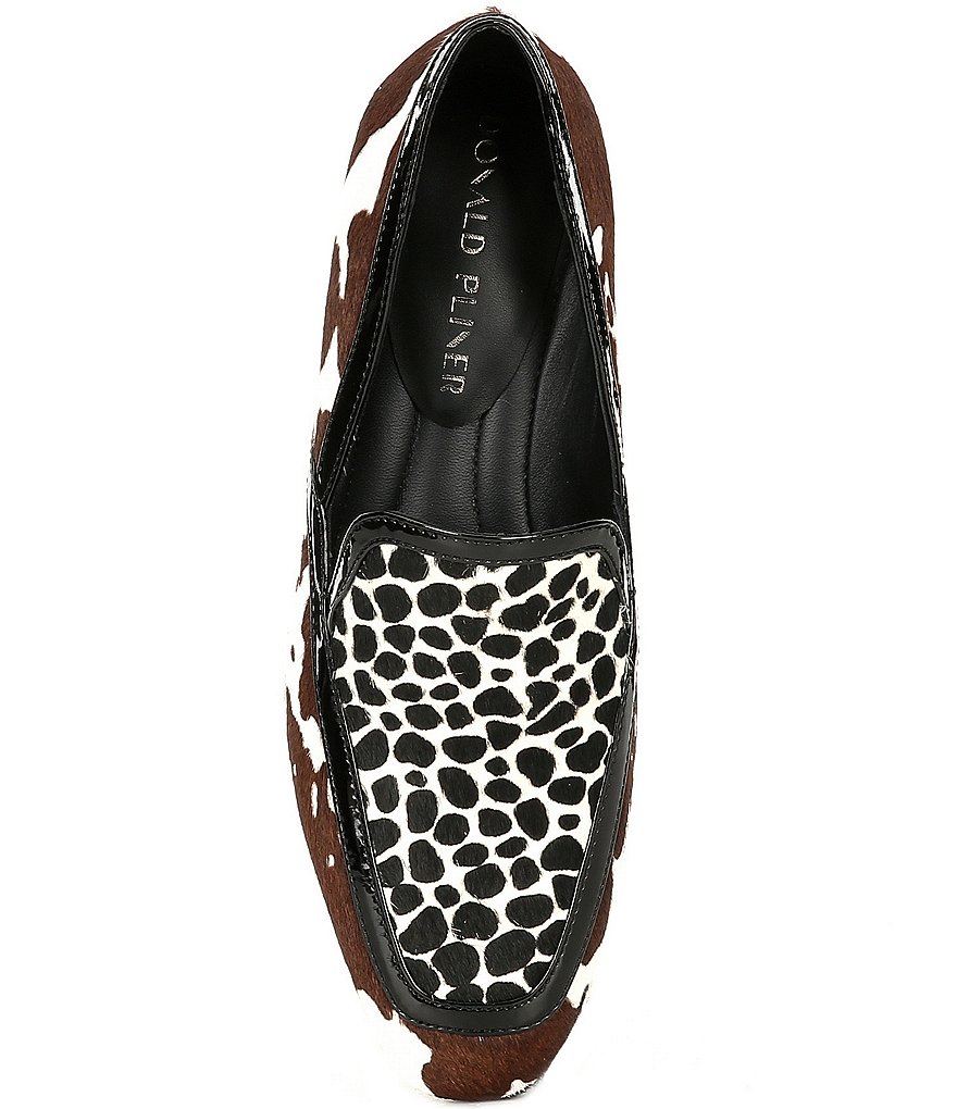 Donald Pliner Rezza Cow Giraffe Print Haircalf Loafers
