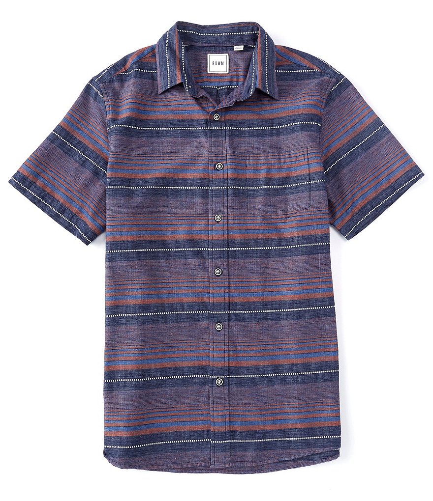 Rowm Short Sleeve Stripe Sportshirt
