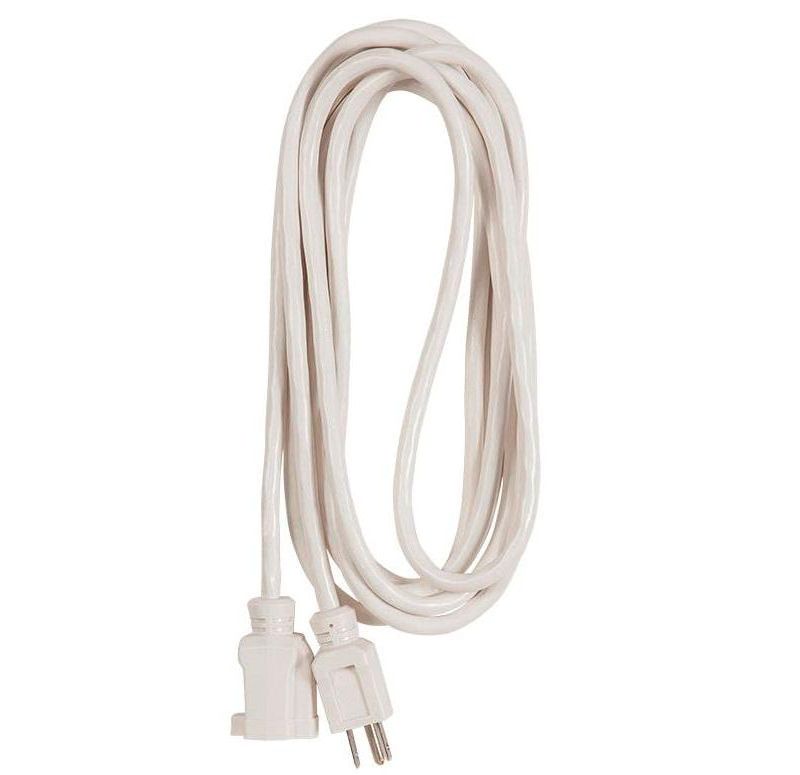 Monoprice Outdoor Extension Cord - 12 Feet - White| NEMA 5-15P to NEMA 5-15R, 16AWG, 13A/1625W, SJTW