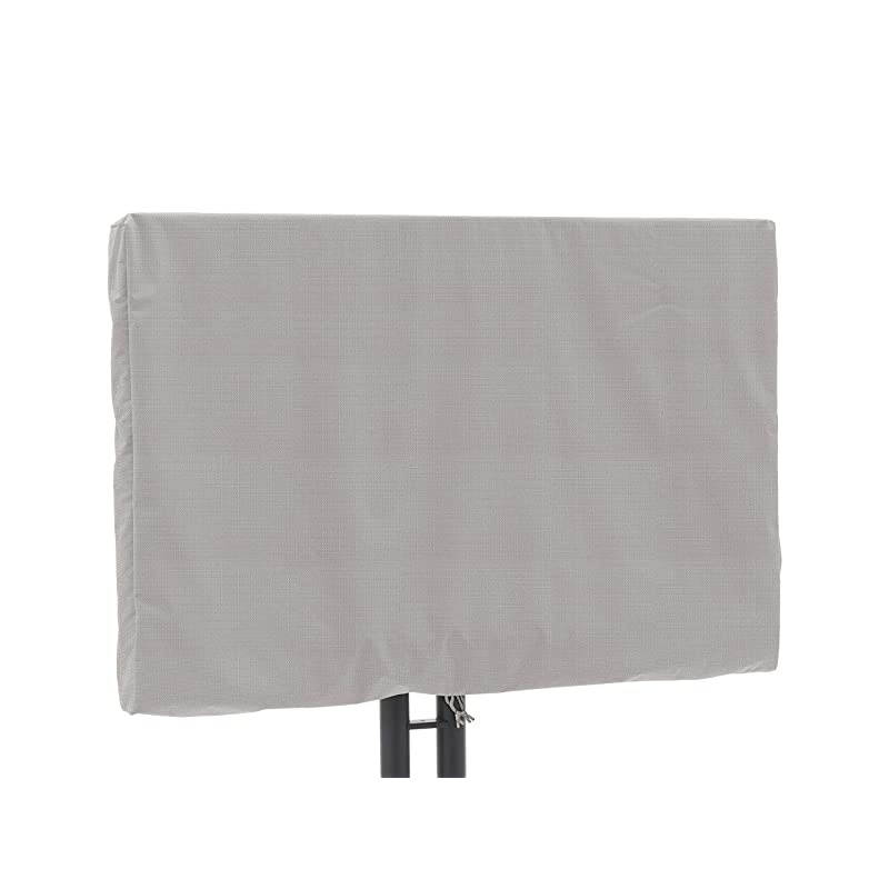 Outdoor TV Cover Fits 18 to 21 Inch TVs Ultima 600 Denier Fade Resistant Polyester Full Coverage Interior Fleece Lining Water Resistant Ripstop Grey