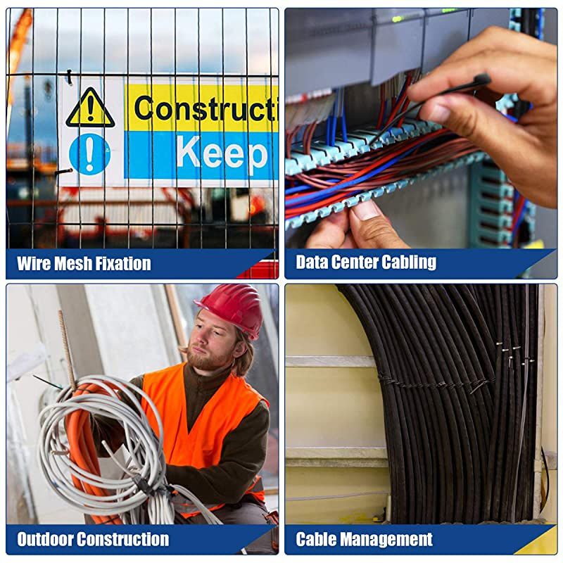 Zip Ties 10 Inch 200Pcs Industrial Nylon Zip Ties | Heavy Duty Self Locking Wire Tie Wraps with 50 lbs Tensile Strength UV Heat Resistant for Home Office Garage Multiple Use Black