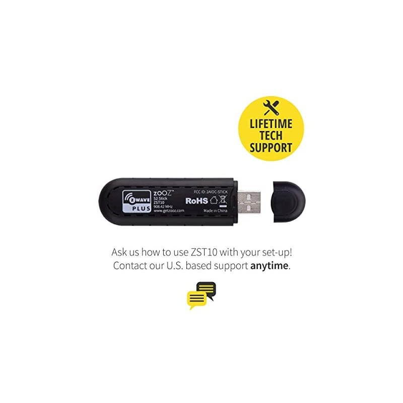 Z-Wave Plus S2 USB Stick ZST10, Great for DIY Smart Home (Use with Home Assistant, Open Z-Wave, or HomeSeer Software)