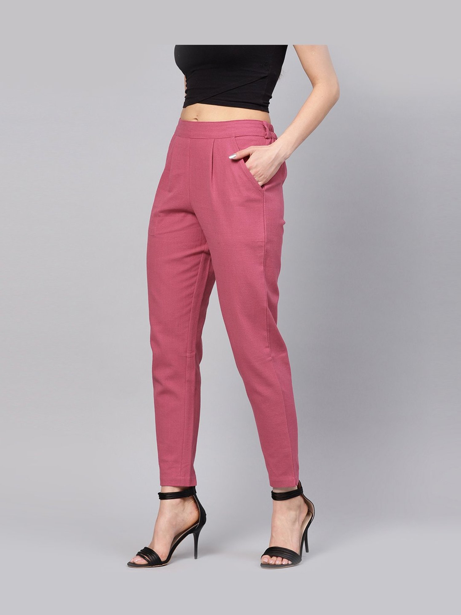 Jaipur Kurti Pink Cotton Pants