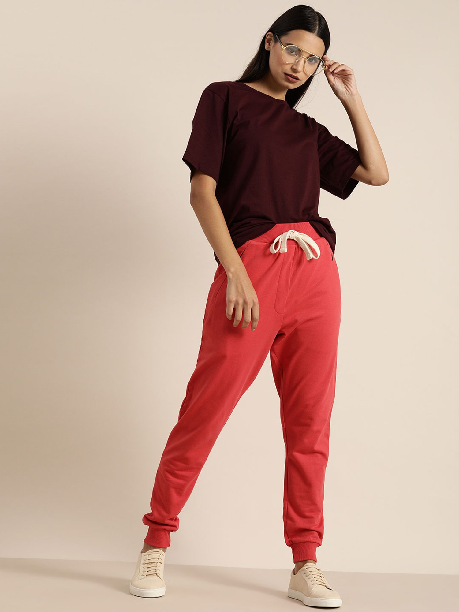 Dillinger Red Cotton Joggers