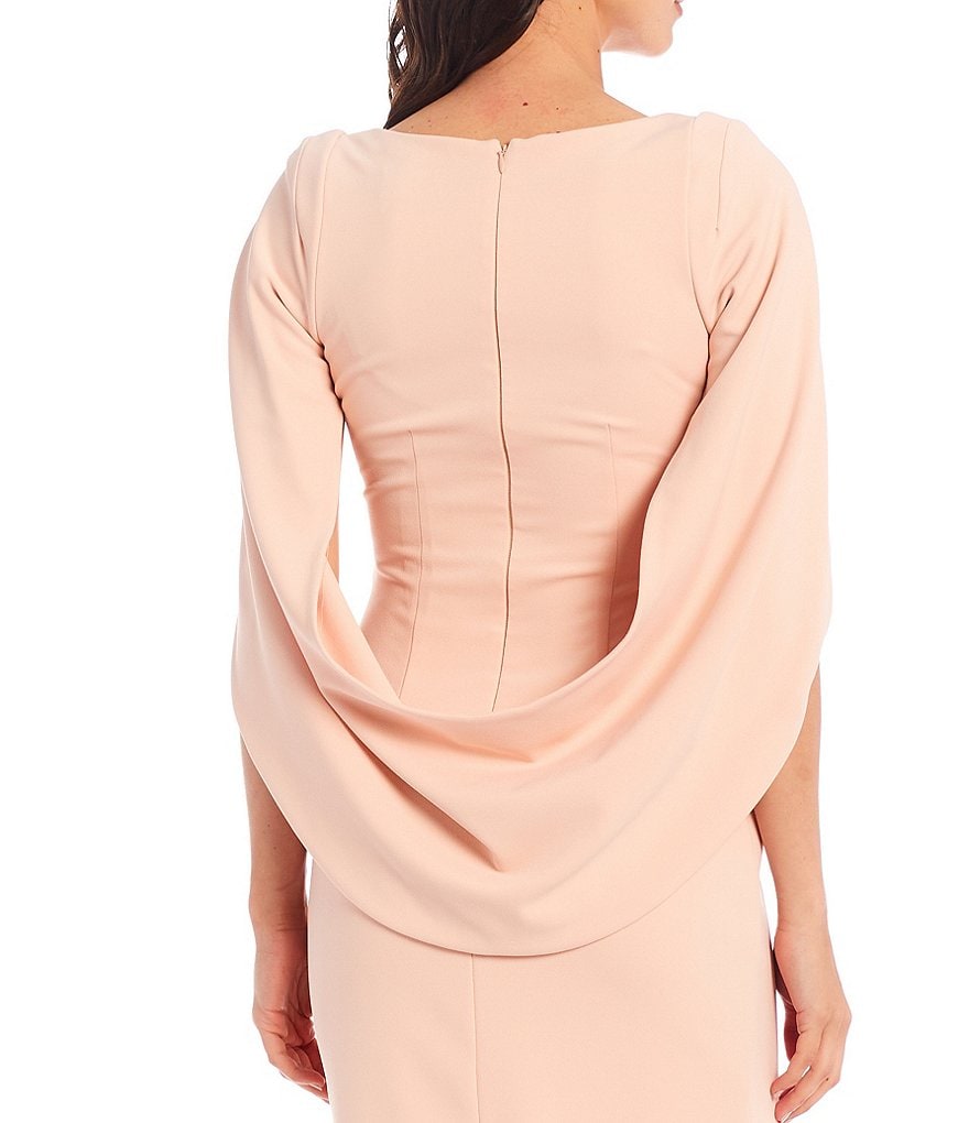 Alex Evenings Illusion Sleeve Embroidered V-Neck A-Line Midi Dress