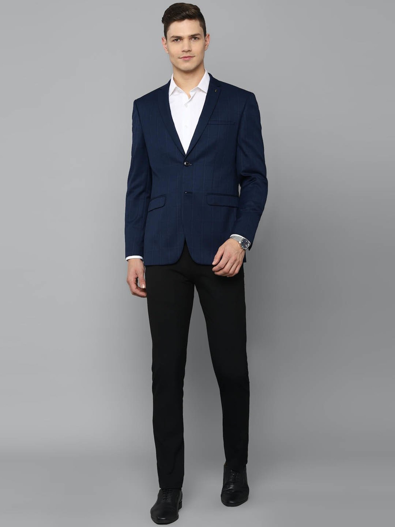 Louis Philippe Light Blue Regular Fit Blazer