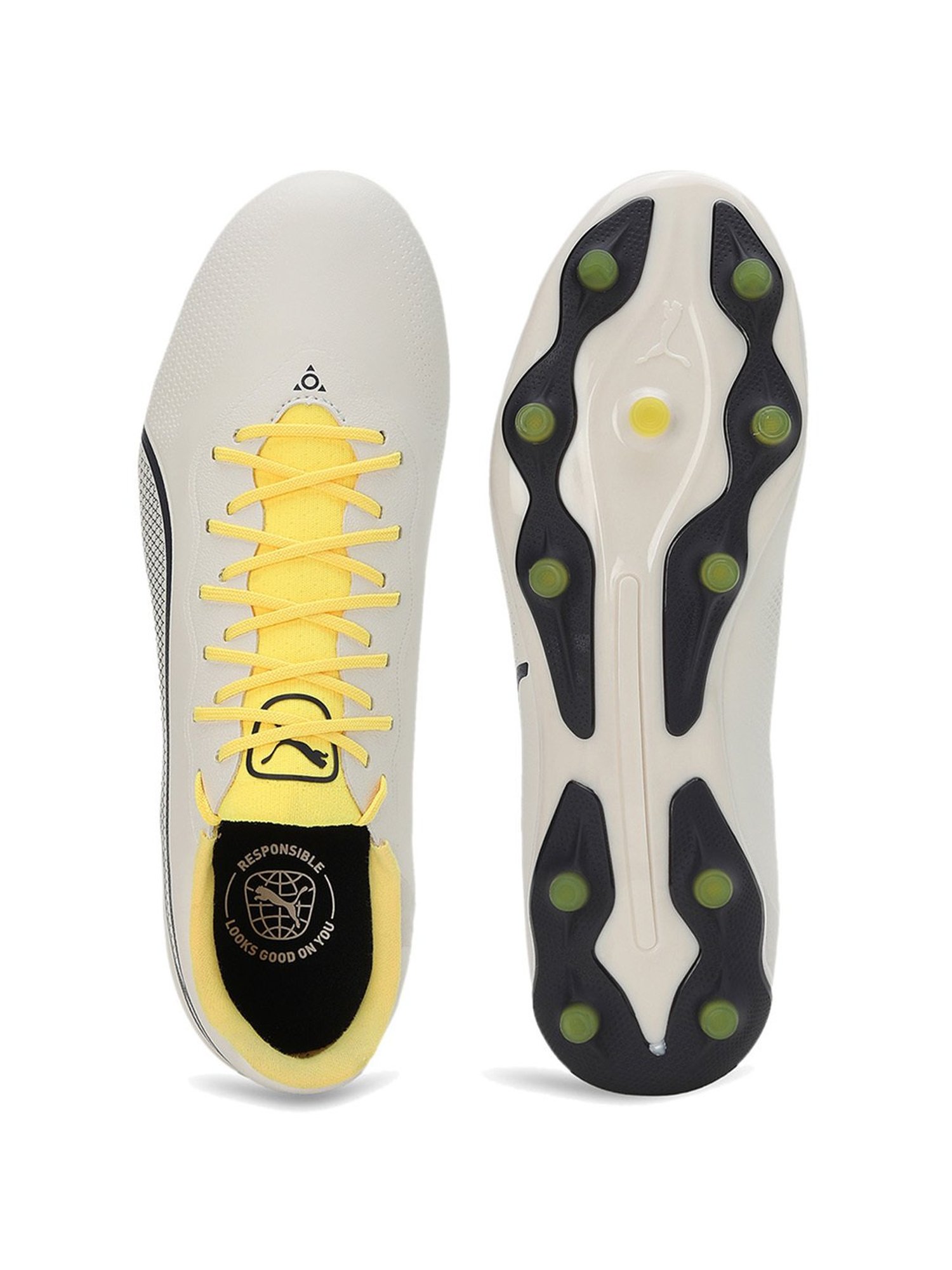 Puma Men's KING PRO FG/AG White Football Shoes