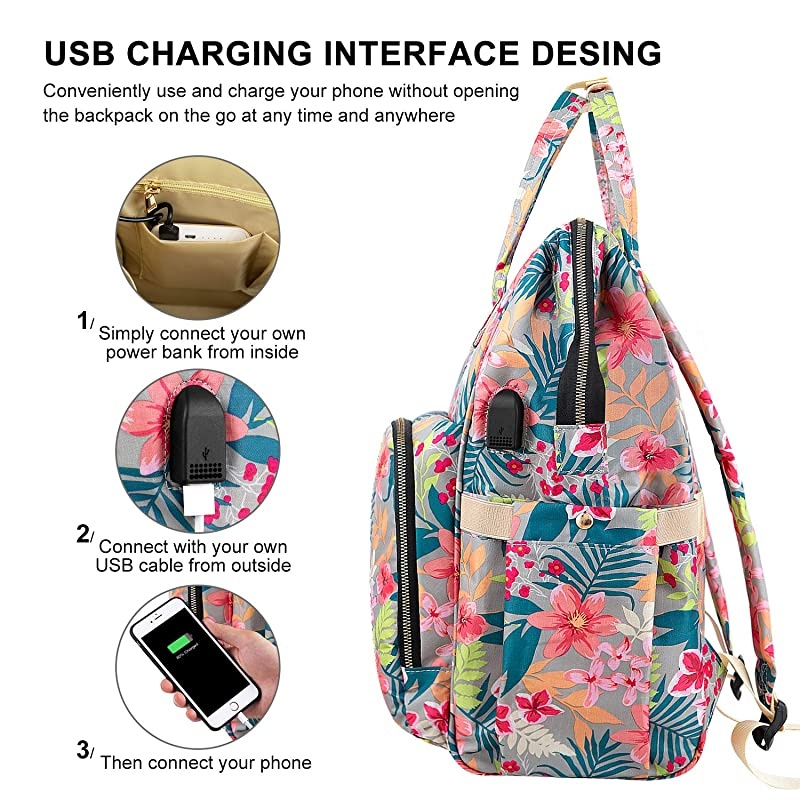 School Backapck, Stylish Laptop Backapck Computer Bag for Women Girls, Water Repellent Doctor Teacher Laptop Bag Casual Daypack Fit 15.6 inch Laptop Notebook(Flower5)