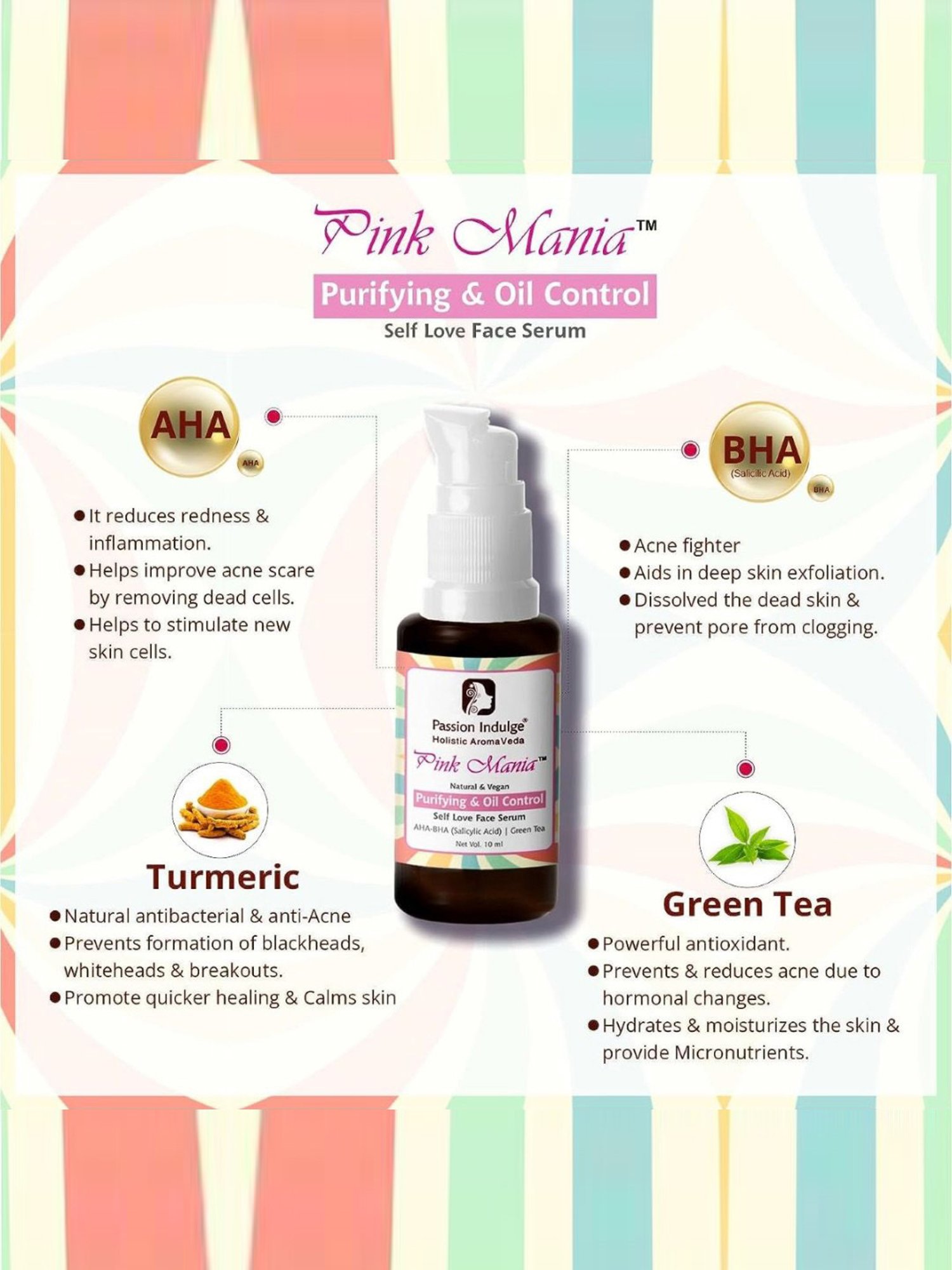 Passion Indulge Pink Mania Purifying & Oil Control Self Love Face Serum - 10 ml