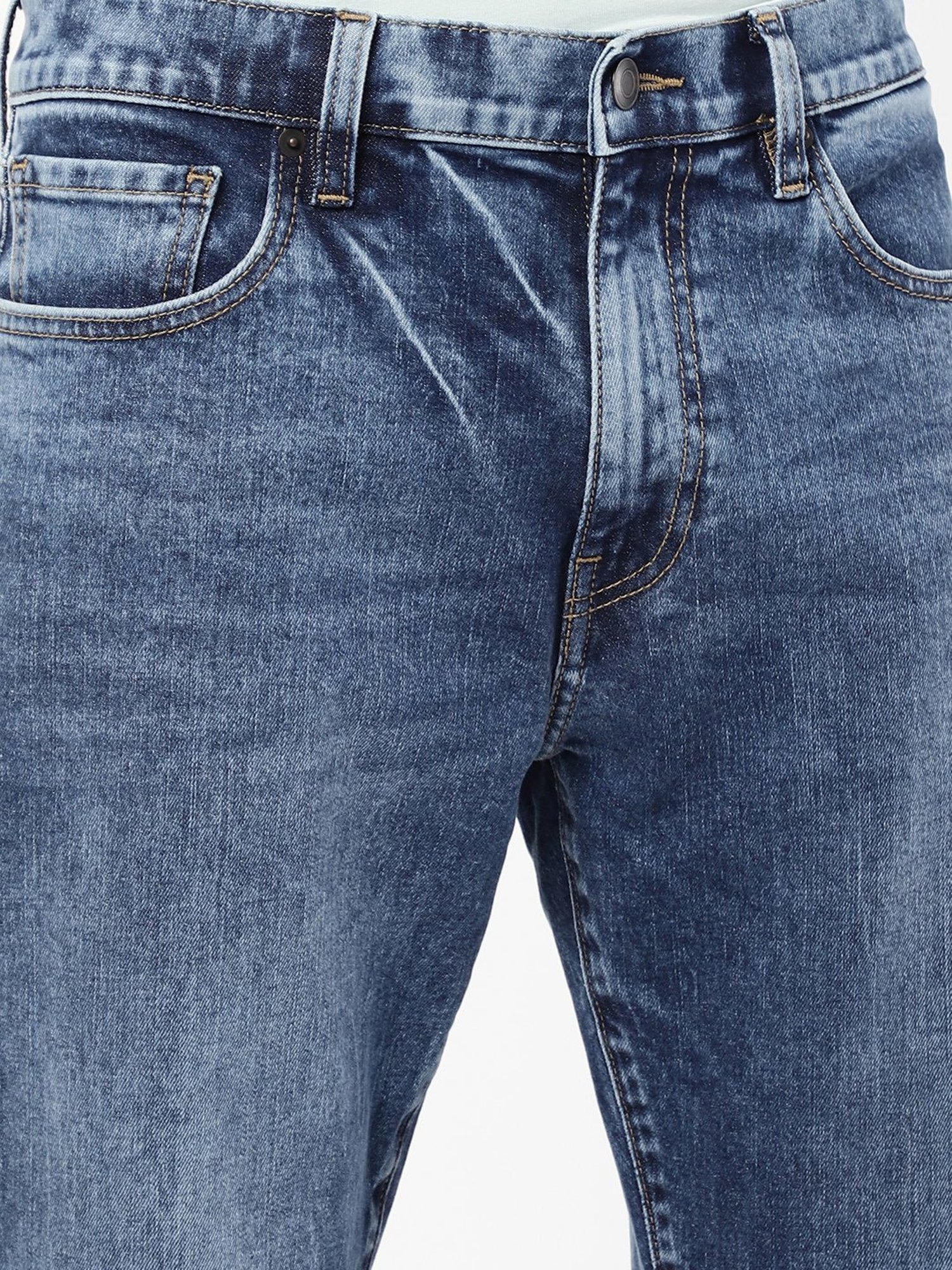 Passion Blue Regular Fit Lightly Washed Jeans