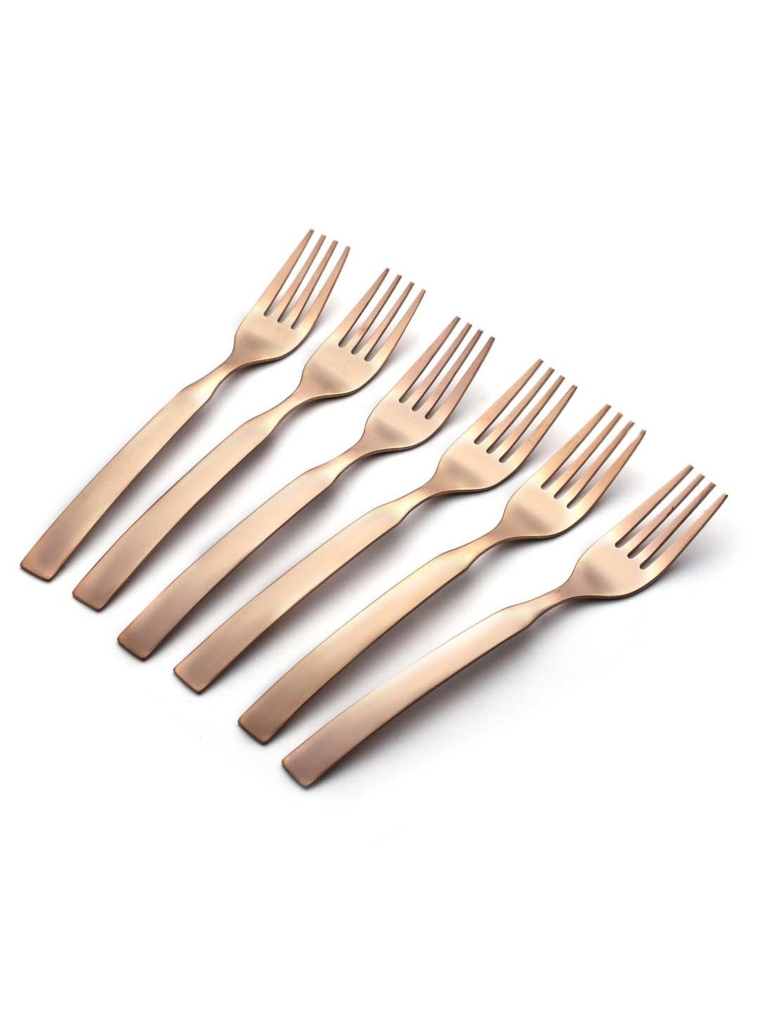 FnS Allie Rose Gold Stainless Steel Dinner Fork - Set of 6