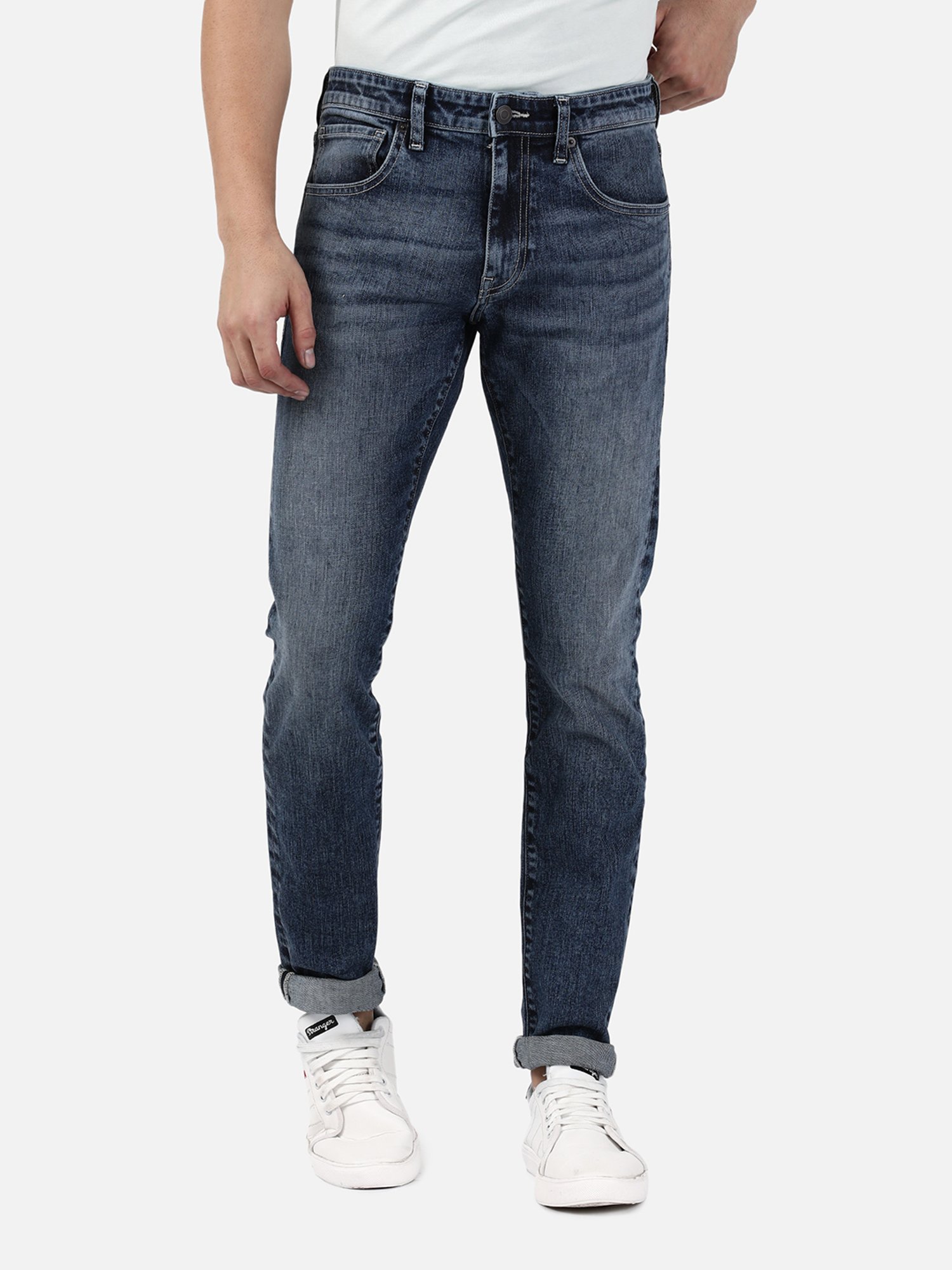 Passion Blue Slim Fit Heavily Washed Jeans