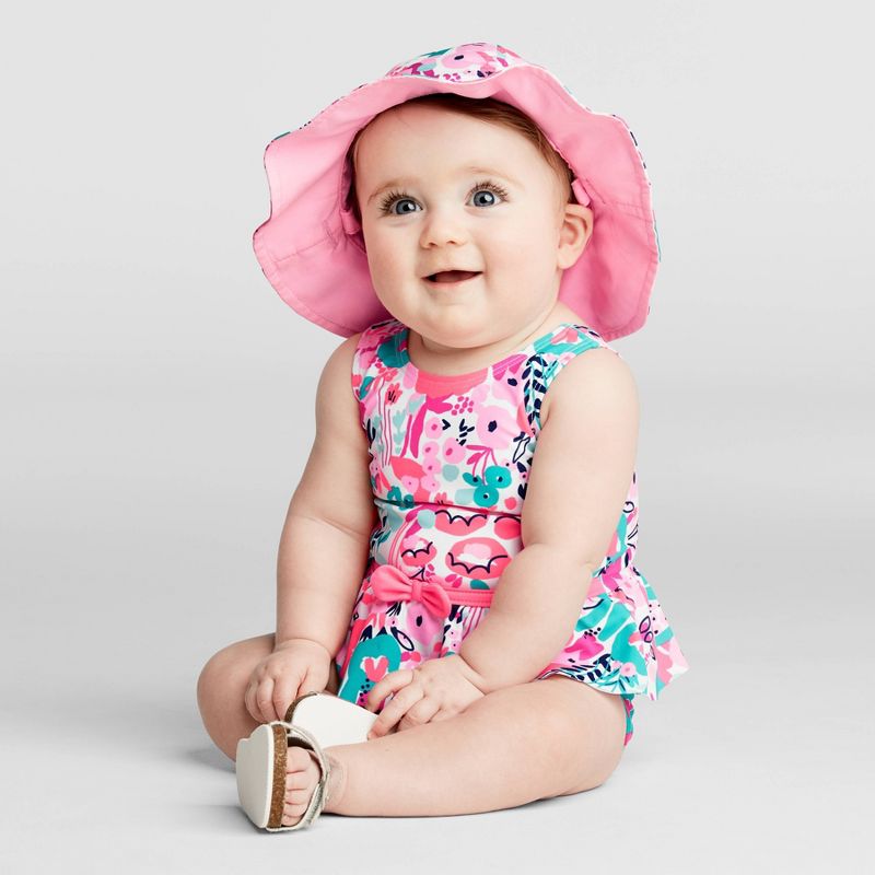 Baby Girls' Floral Skirted One Piece Swimsuit - Just One You® made by carter's Pink 9M