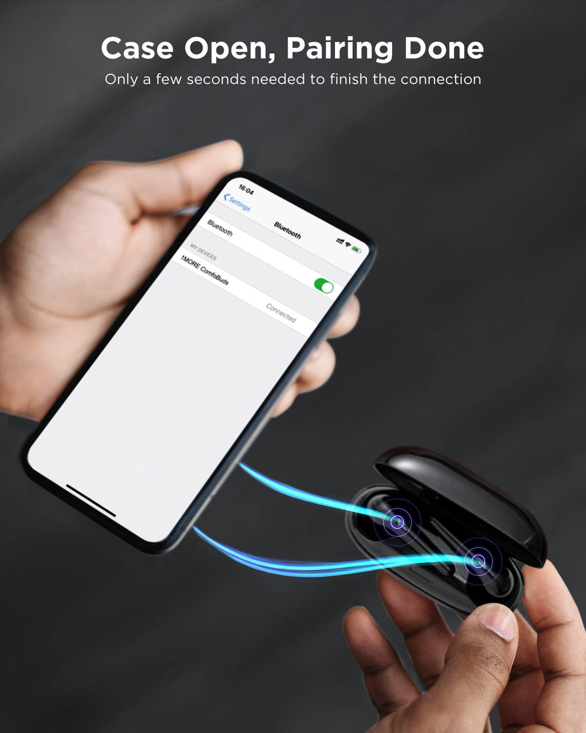 1MORE True Wireless Earbuds, Bluetooth Noise Cancelling Headphones, Fast Connection, In-Ear Detection,4 Microphones for Clear Phone Calls, IPX5 Waterproof, Touch Control, Comfobuds-White