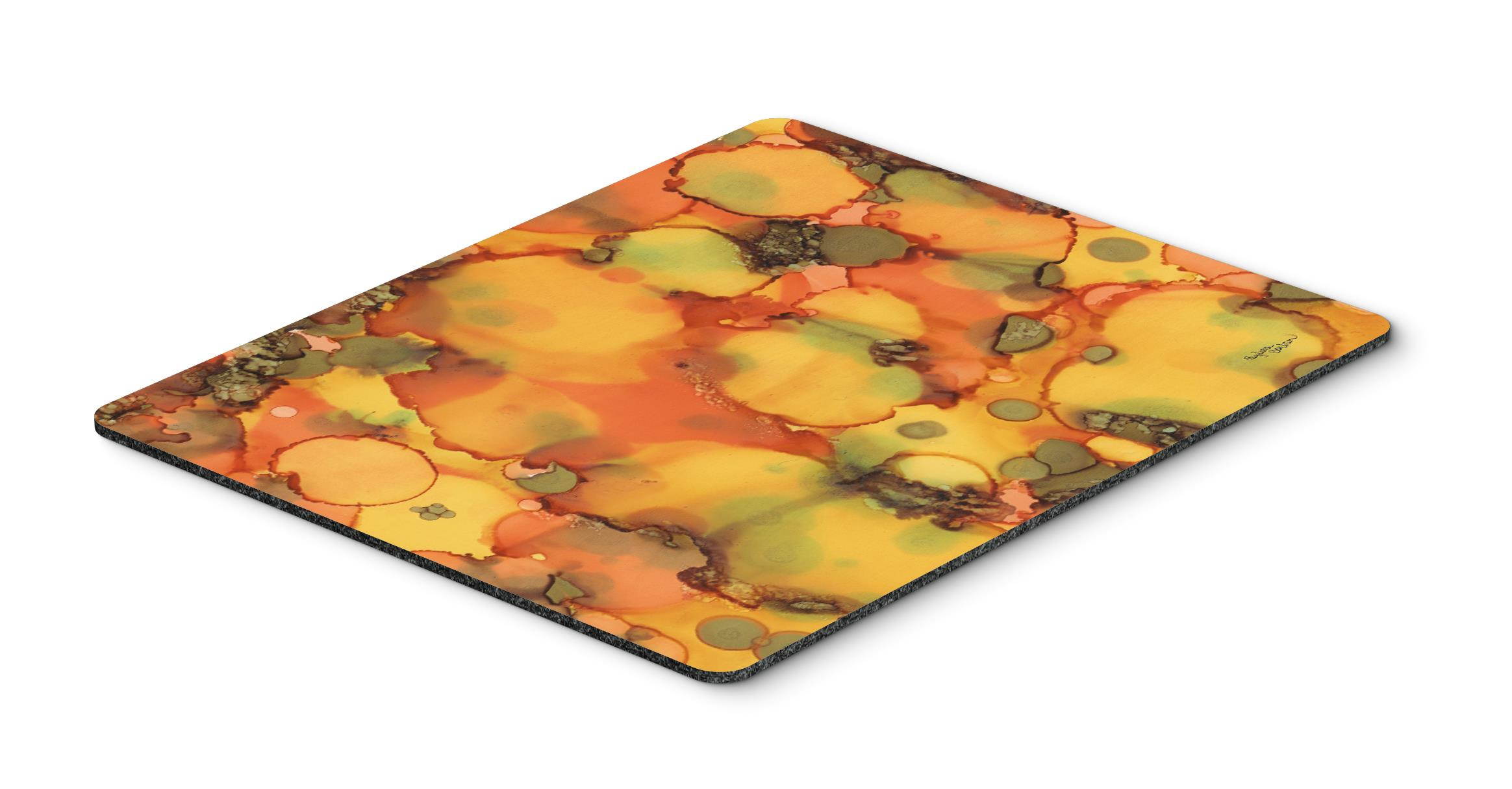 Abstract in Orange and Greens Mouse Pad, Hot Pad or Trivet 8976MP