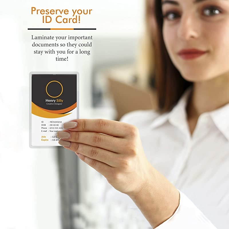 100Pack 2 x 35 Inch 5 Mil Business Card Clear Hot Glossy Thermal Laminating Pouches Lamination Sheet Laminator Pockets