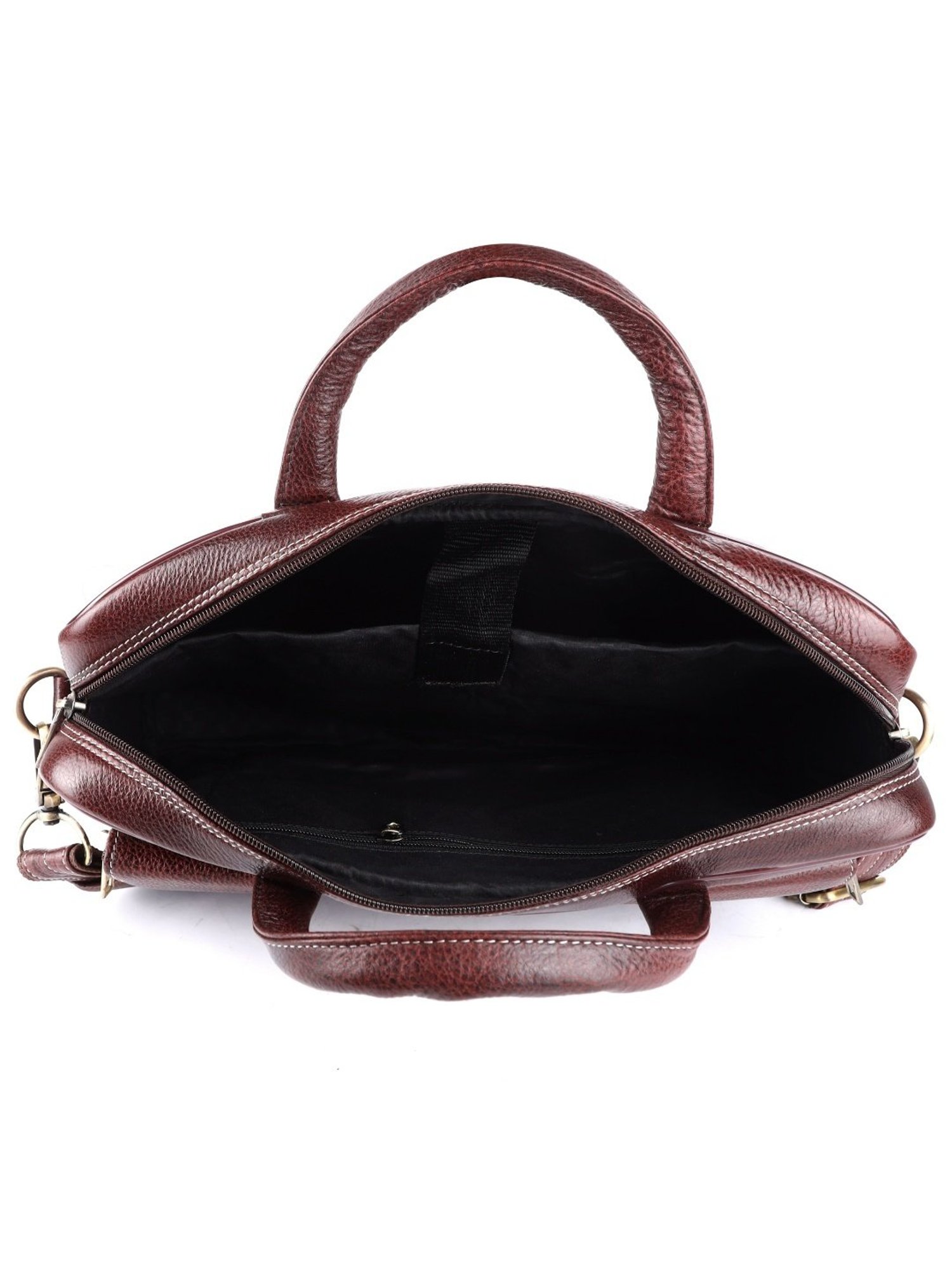 HiLEDER Brown Textutred Large Leather 16.5 inch Laptop Bag