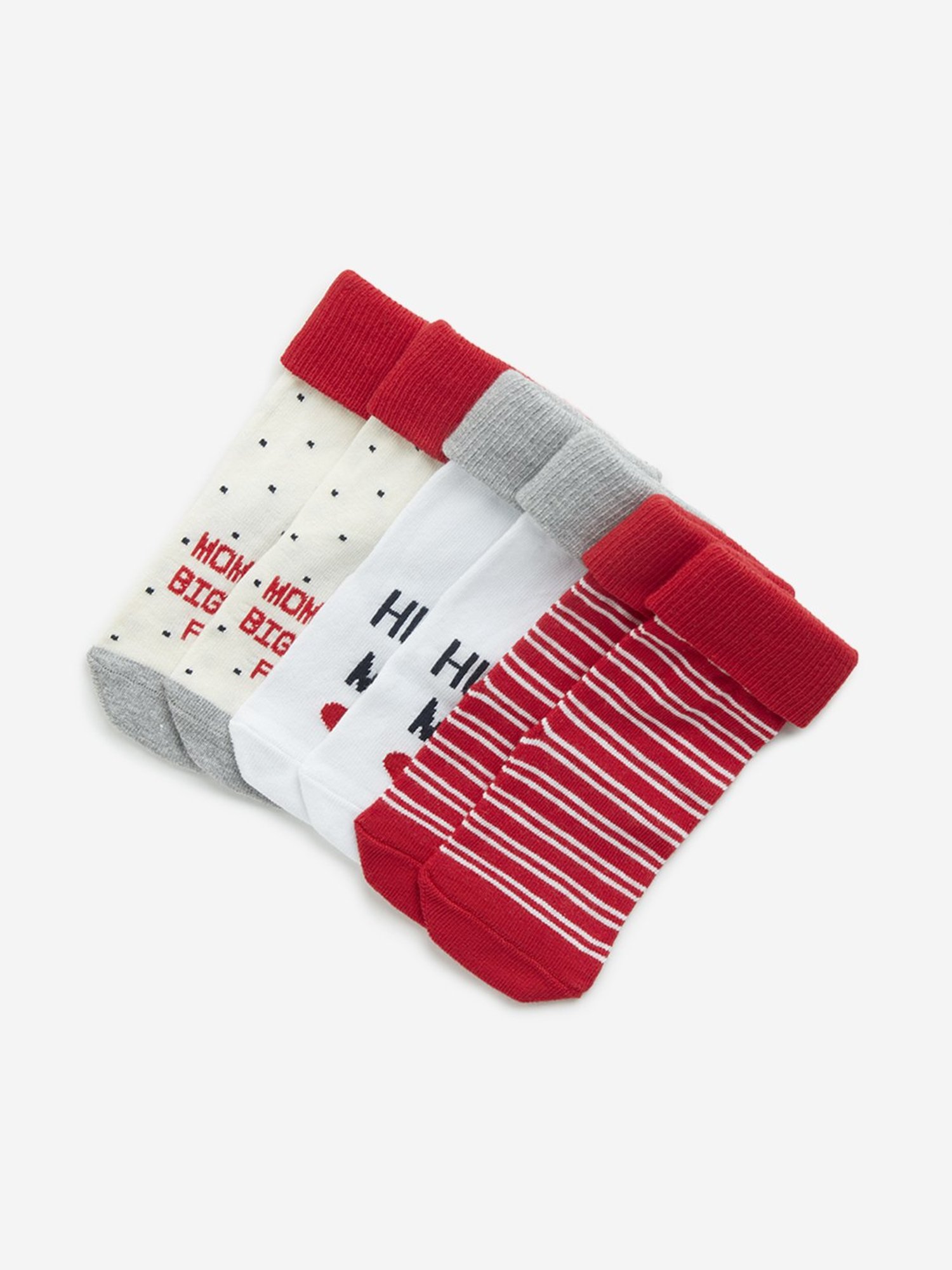 HOP Baby by Westside Multicolour Printed Cotton Blend Socks - Pack of 3