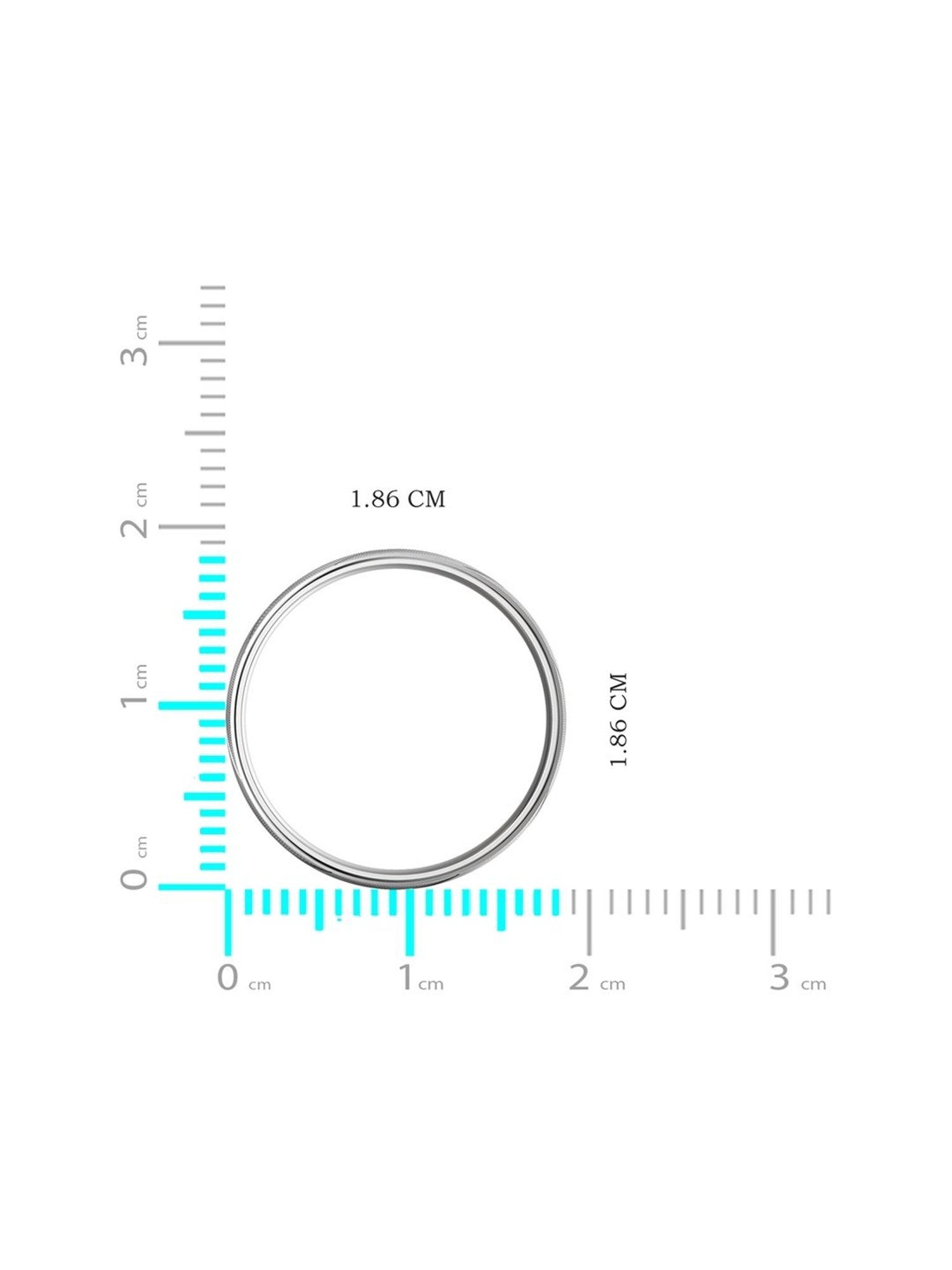 Malabar Gold and Diamonds 950 Platinum & 0.02 ct Diamond Ring