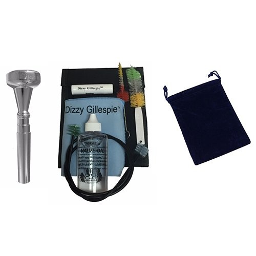 Dizzy Gillespie Elite Series Trumpet Mouthpiece Pack w/Dizzy Gillespie Paramount Series Trumpet Care & Cleaning Kit + Blue Mouthpiece Pouch