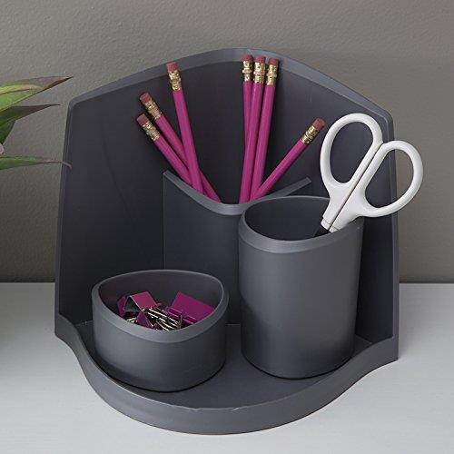 Silhouette Spaces Stuff Cups Organizers, 4.4" x 3.5" x 3.5", Pack of 2, Gray (37610)