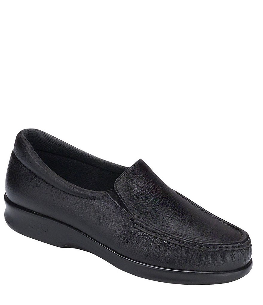 SAS Twin Leather Moc Toe Loafers