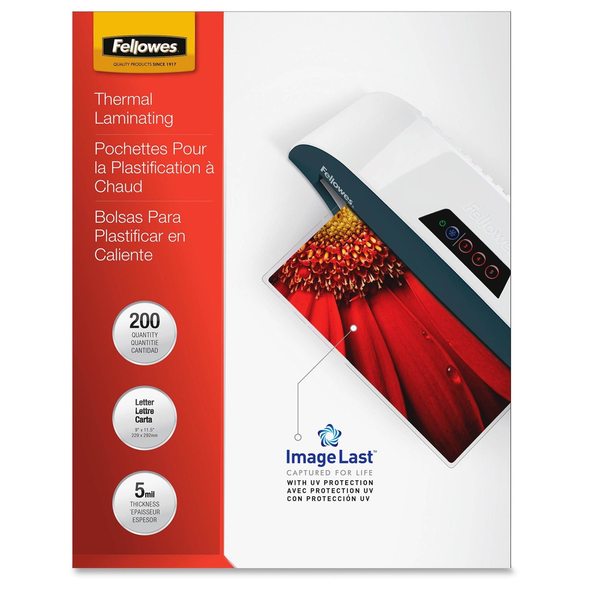 Fellowes 5mil Glossy Letter-sz Laminating Pouches