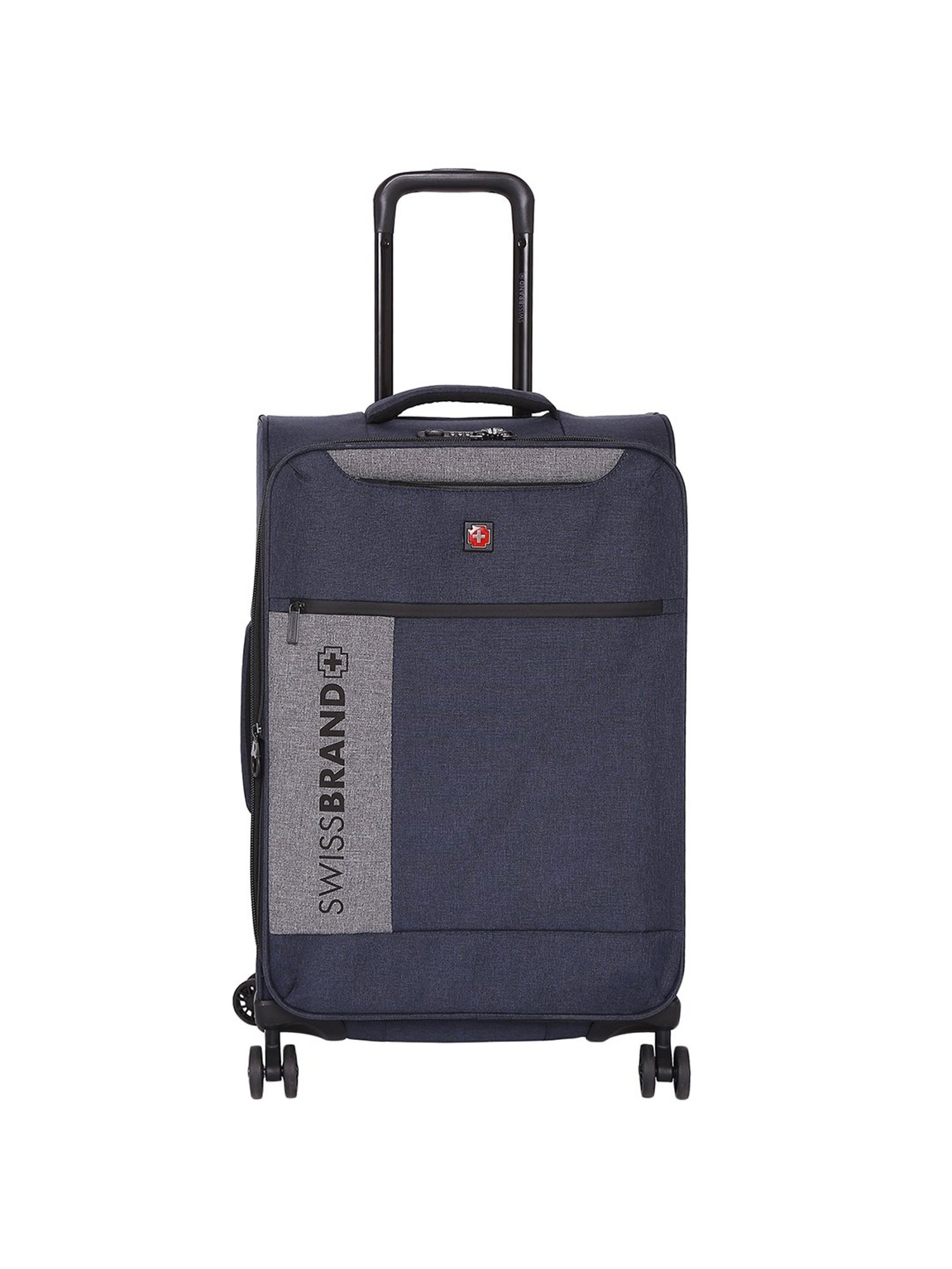 Swiss Brand Utah Navy 8 Wheel Small Soft Cabin Trolley - 53 cm