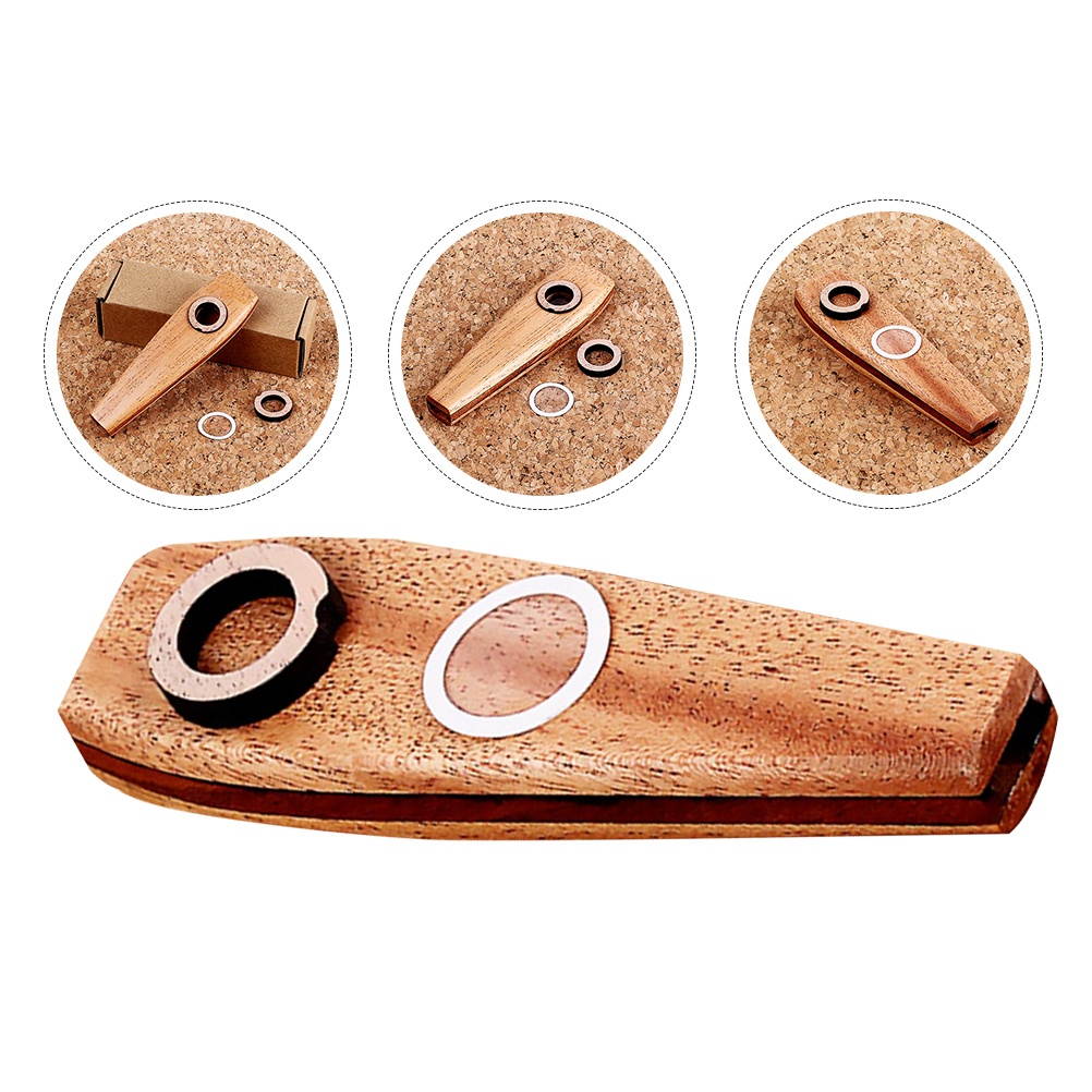 Orff Instruments Wooden Kazoo Ukulele Guitar Partner Wood Harmonica Flutes