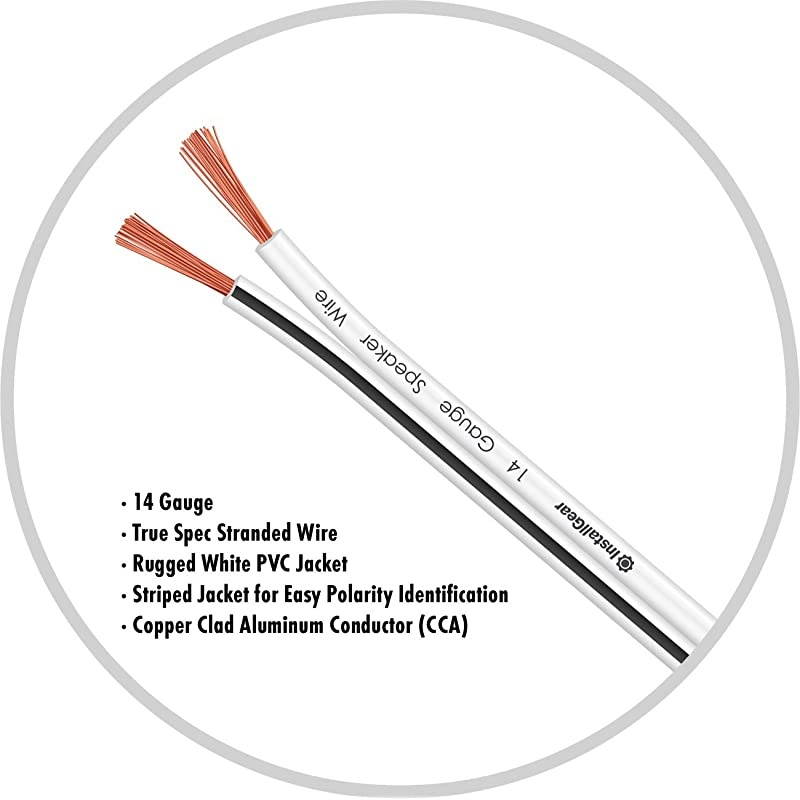 14AWG Speaker Wire  Pro Series 14 AWG Gauge Speaker Wire Cable 500 Feet 1524 Meters Great Use for Home Theater Speakers and Car Speakers White