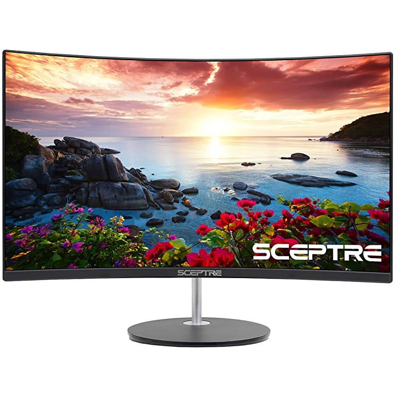 Curved 27" 75Hz LED Monitor HDMI VGA Build-In Speakers, EDGE-LESS Metal Black 2019 (C275W-1920RN)