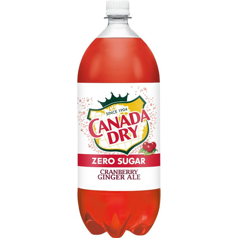 Canada Dry Zero Sugar Cranberry Ginger Ale Soda, 2 L bottle