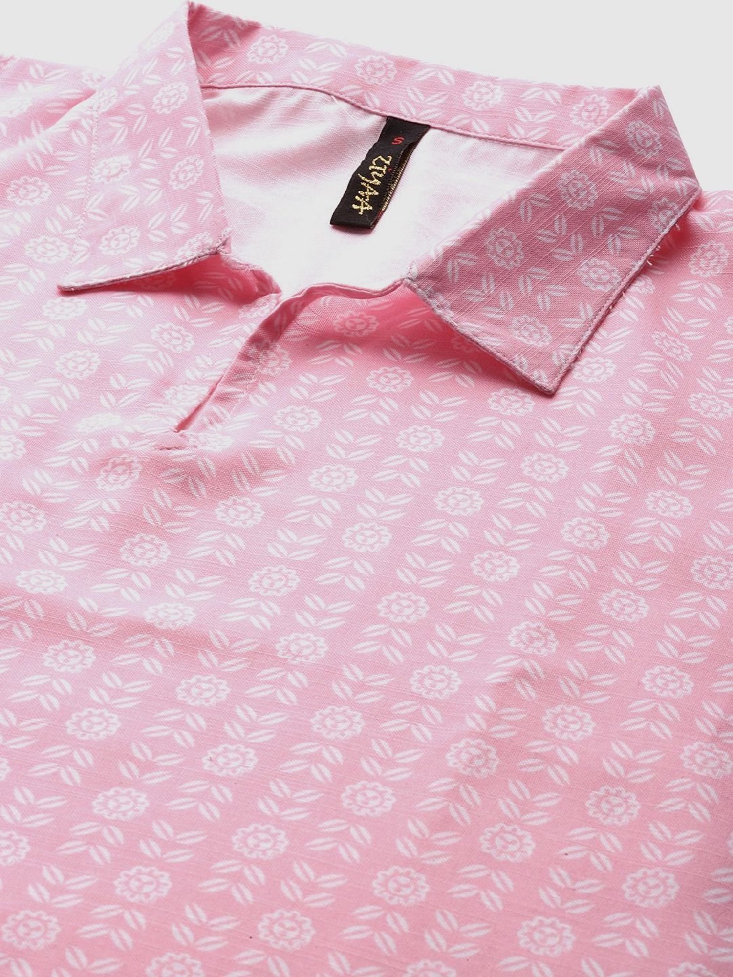 Ziyaa Pink Floral Print Kaftan Pyjama Set