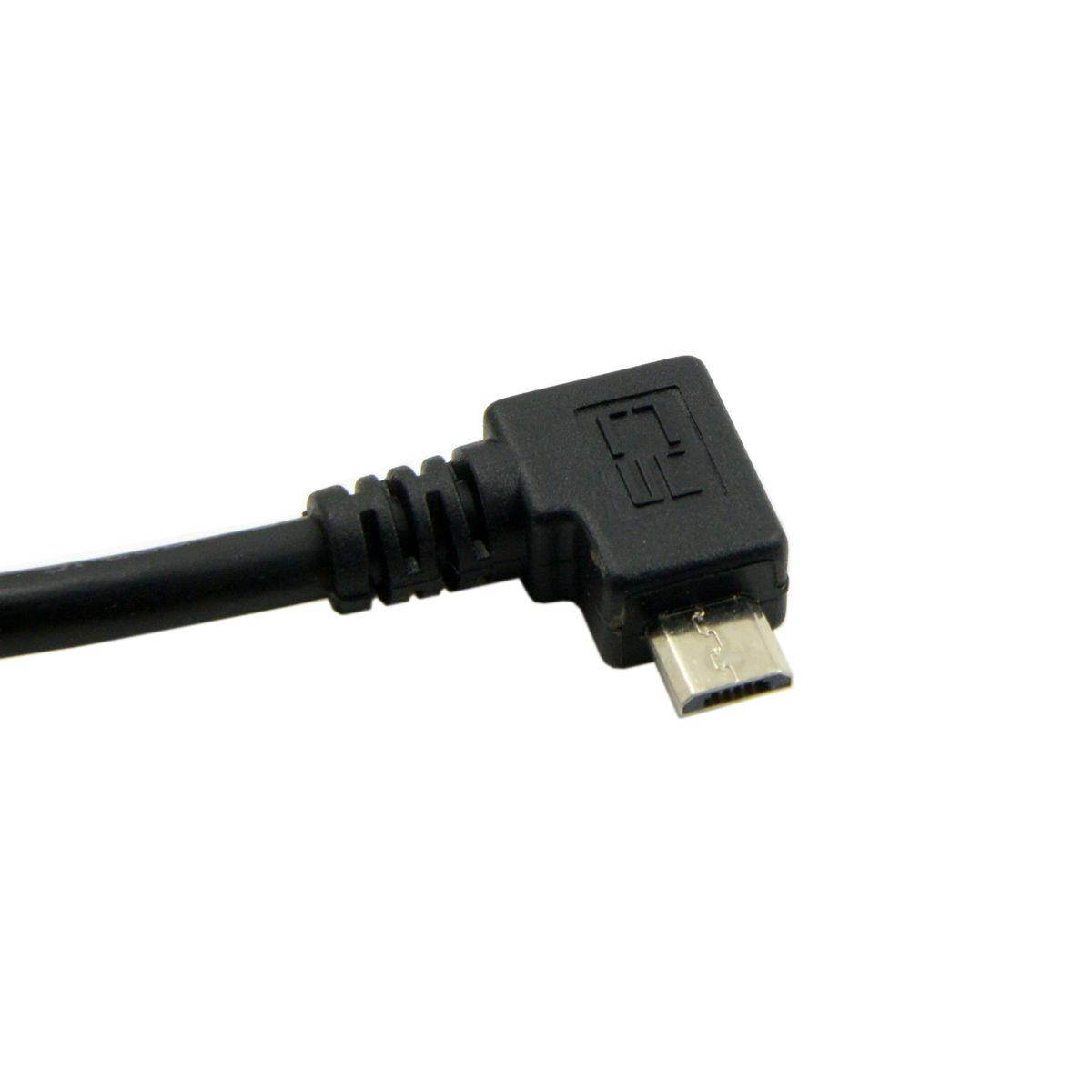 Left Angled 90 Degree Micro USB Male to USB 2.0 Data Charge Cable for Cell Phone