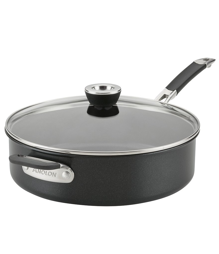 Anolon SmartStack Hard-Anodized 5-Quart Covered Saute with Helper Handle and Cover
