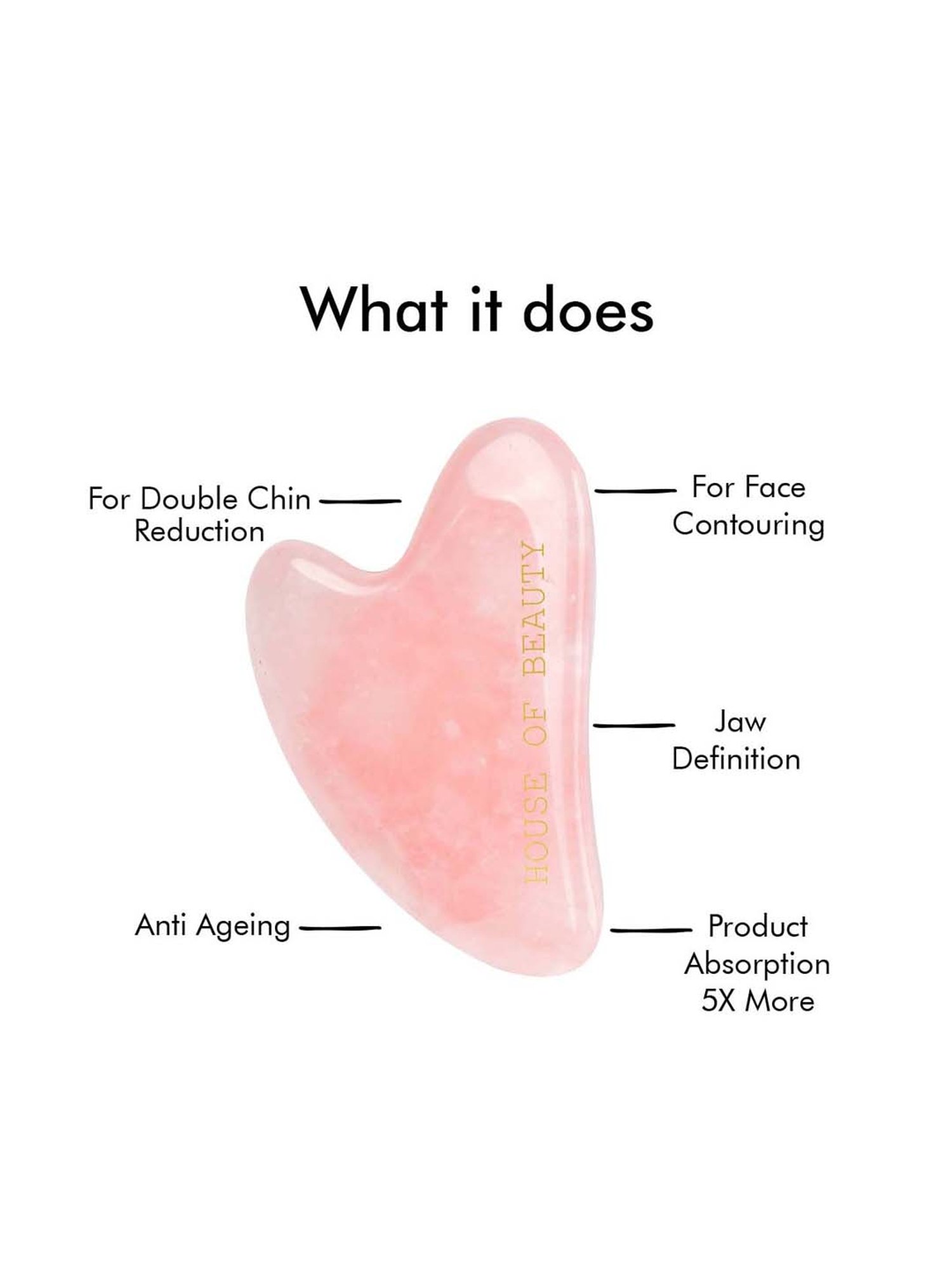 HofB- House of Beauty Rose Quartz Guasha - 1 Pc