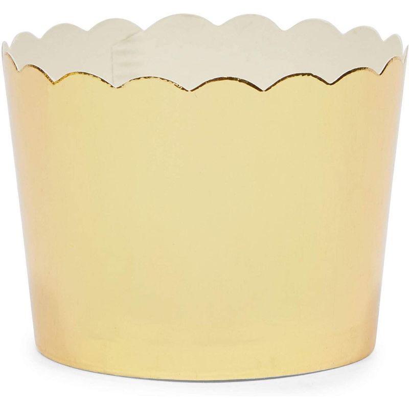 Sparkle and Bash 60 Pack Gold Foil Cupcake Liners, Muffin Wrappers Baking Cups (1.96 x 1.8 In)
