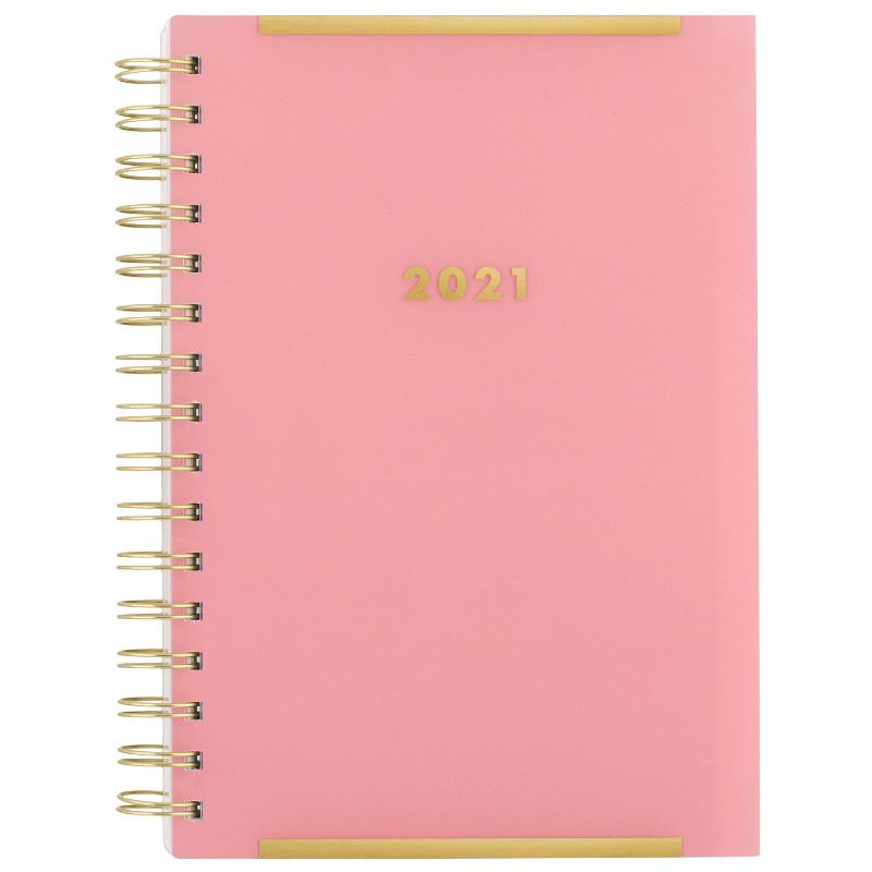 2021 Planner 8.5" x 5.875" Clear Poly Pink - Create & Cultivate