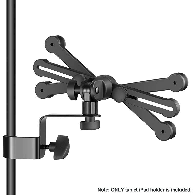 714 inches Adjustable Tablet Holder Mount with 360 Degree Swivel Clamp for Connecting with Microphone Stand Compatible with iPad iPad Pro iPad Air Google Nexus Samsung Galaxy