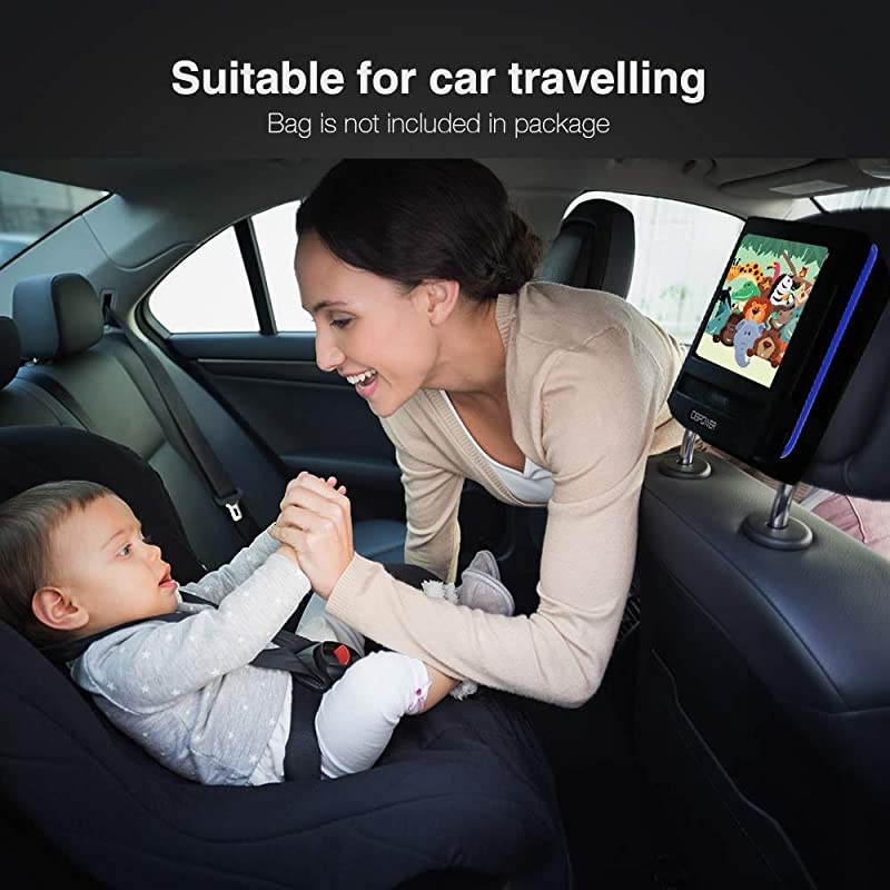 11.5" Portable DVD Player, 5-Hour Built-in Rechargeable Battery, with 9" Swivel Screen, Support CD/DVD/SD Card/USB, with Remote control, 1.8M Car Charger and Power Adaptor (Blue)