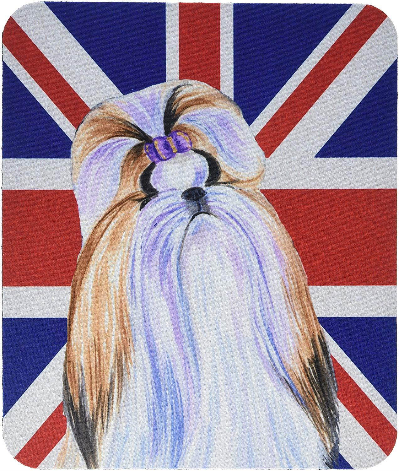 Caroline's Treasures Shih Tzu with English Union Jack British Flag Mouse Pad/Hot Pad/Trivet (SS4907MP)