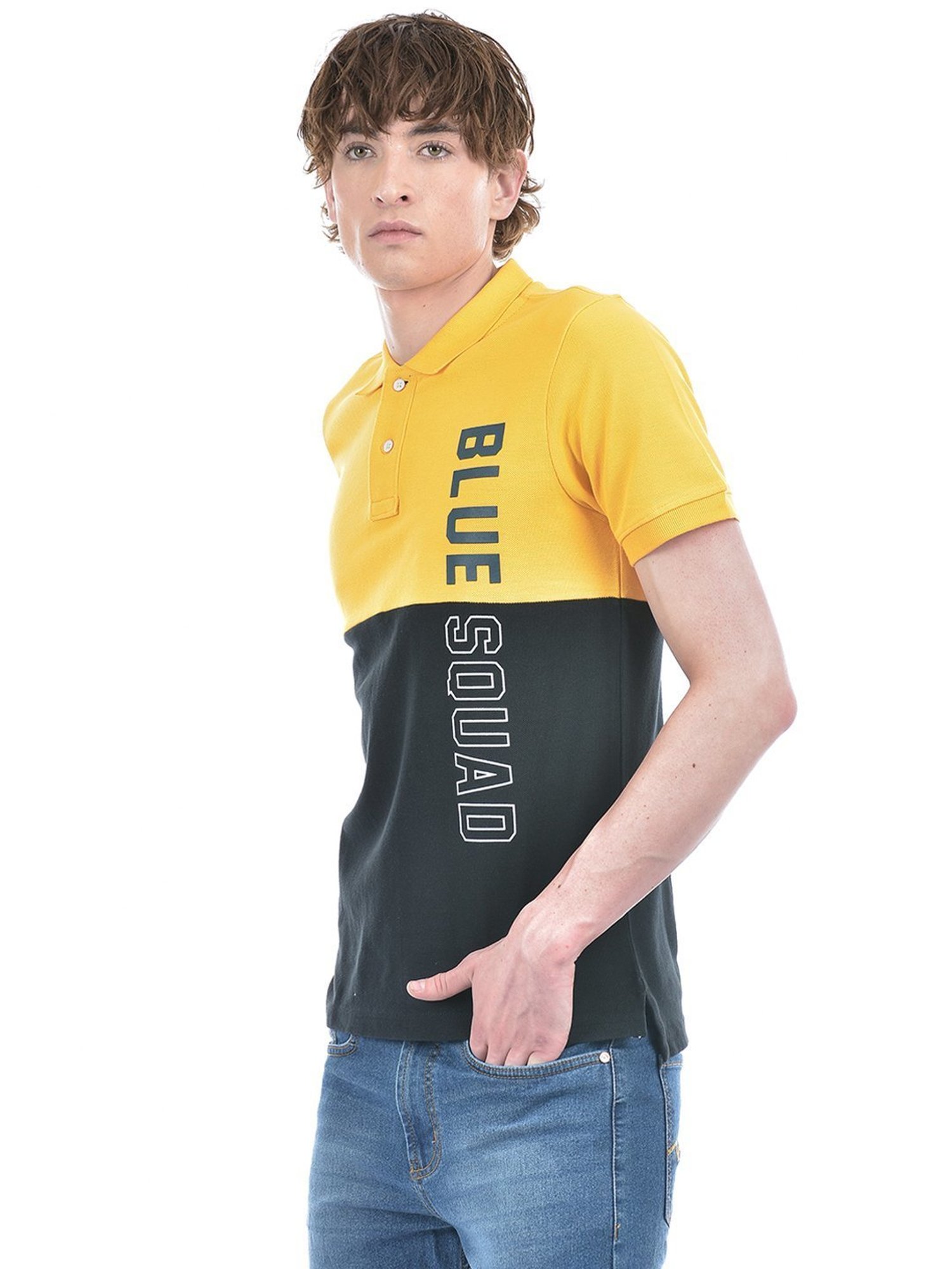 Numero Uno Multicolored Cotton Regular Fit Colour Block Polo T-Shirt