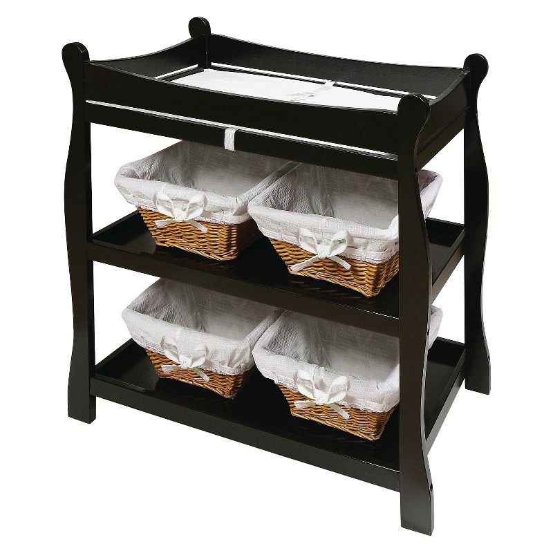 Badger Basket Sleigh Style Changing Table - Black
