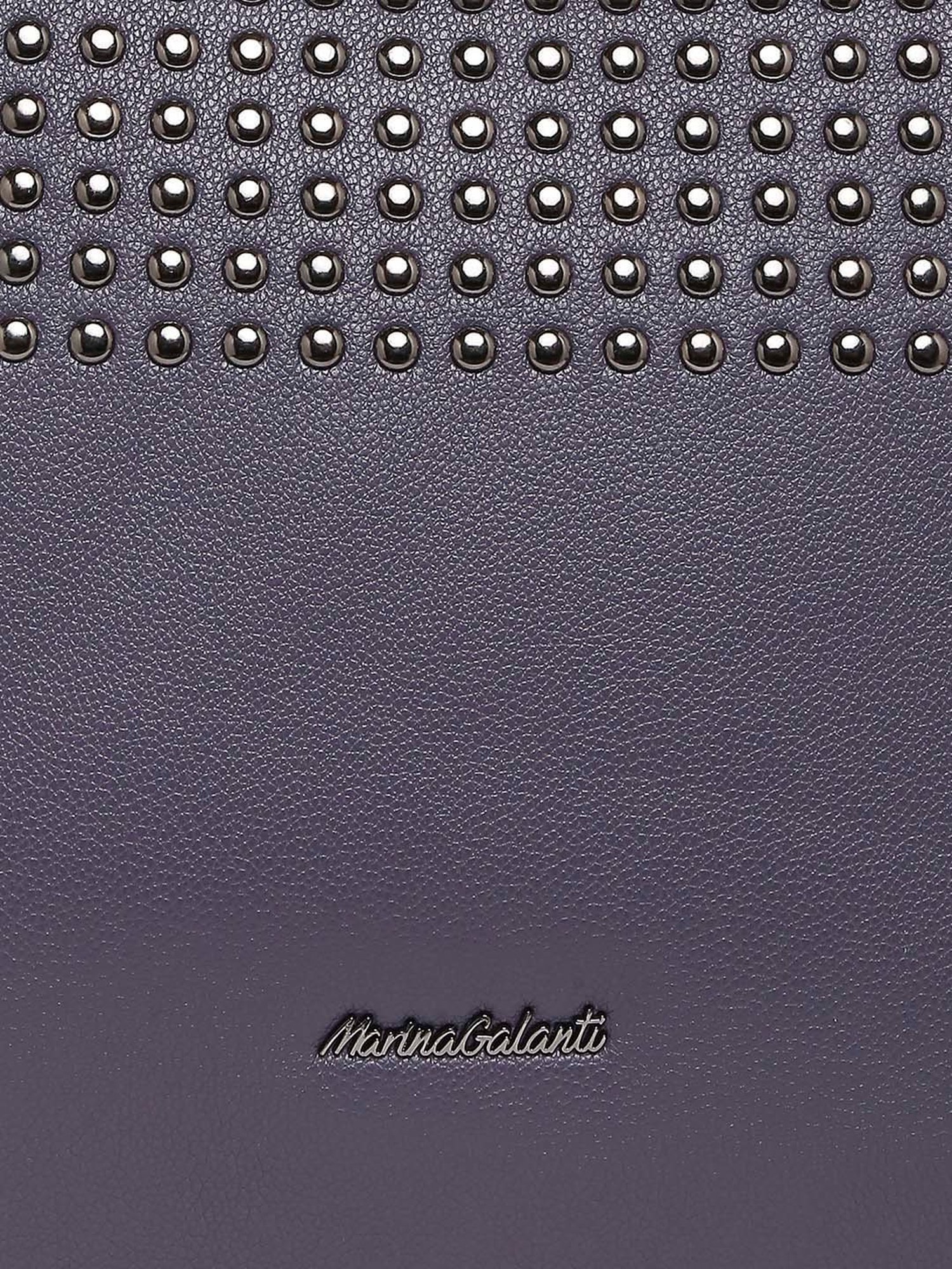 Marina Galanti Purple Rivets Medium Tote Handbag