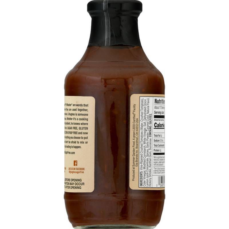 G Hughes Smokehouse Sugar Free BBQ Sauce Honey Flavored - 18oz
