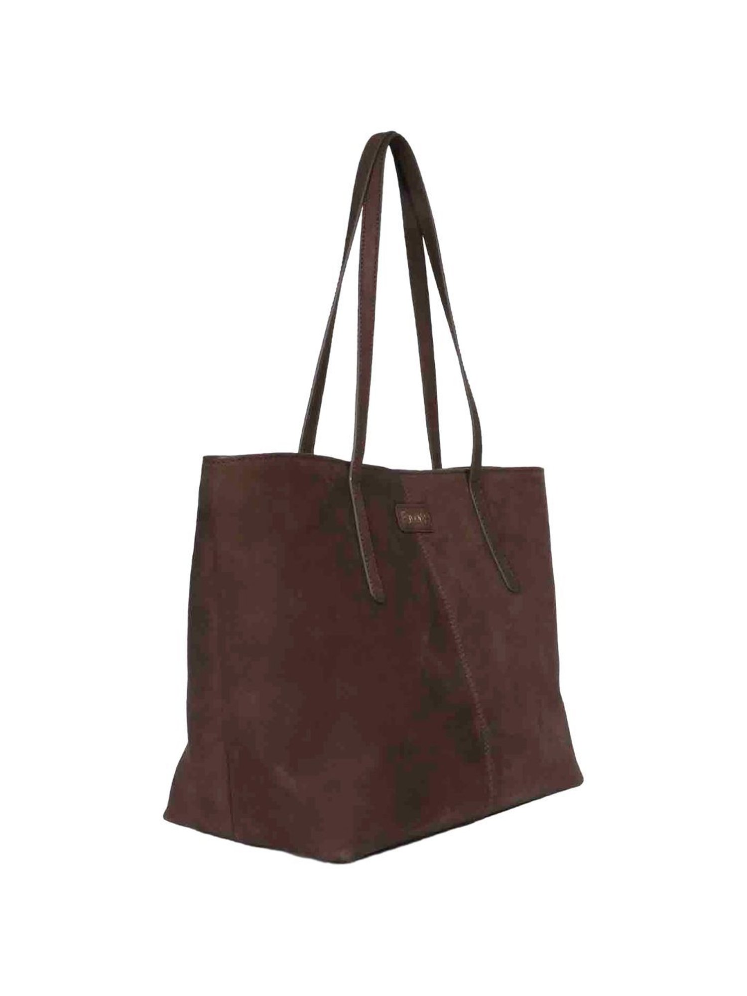 Saint G Brown Solid Medium Shoulder Handbag