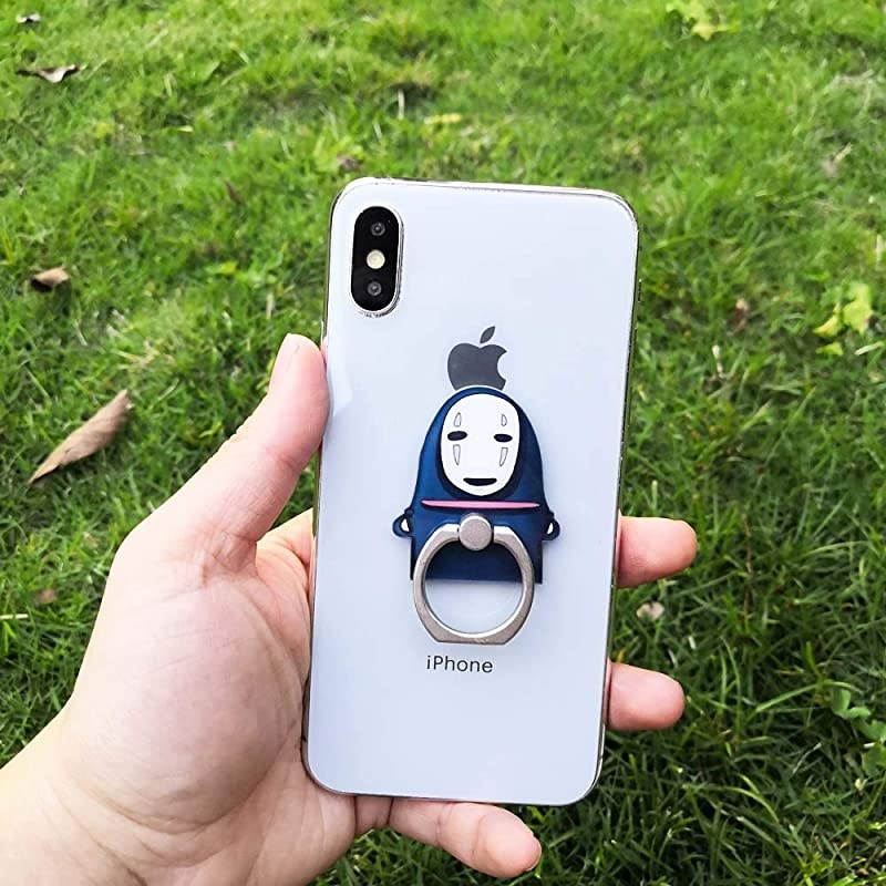 ZOEASTTM 3 Pack  Make Faces Spirited Away Universal 360&deg; Adjustable Holder Car Hook Grip Stent Mount Kickstand Compatible with iPhone X Plus Samsung Android Pad Tablet Stitch Totoro Man