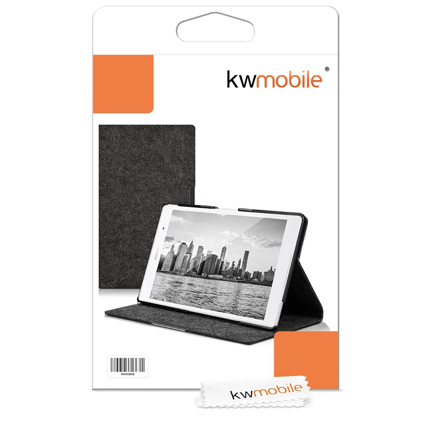 kwmobile Case Compatible with Sony Xperia Tablet Z3 Compact - Slim Book Style Tablet Cover with Stand Feature - Dark Grey