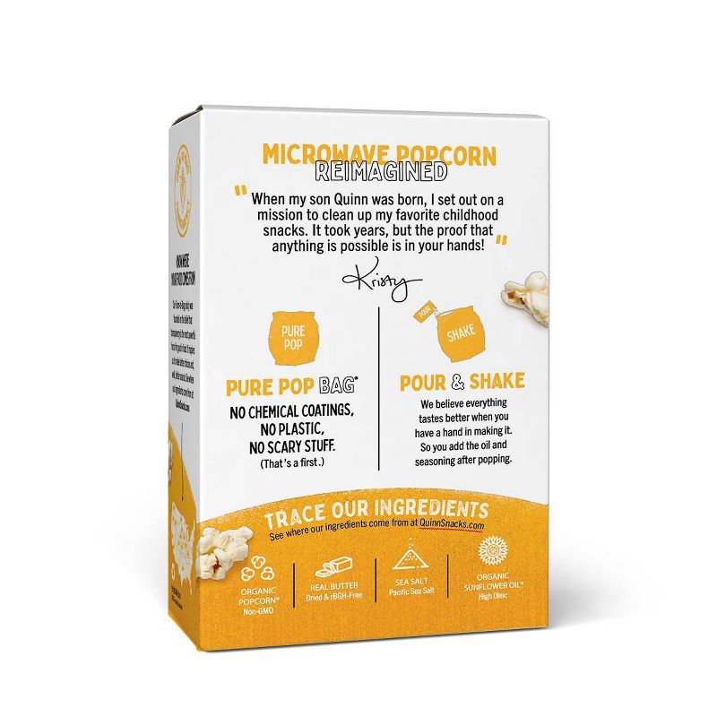 Quinn Butter And Sea Salt Popcorn - 3.5oz 2ct