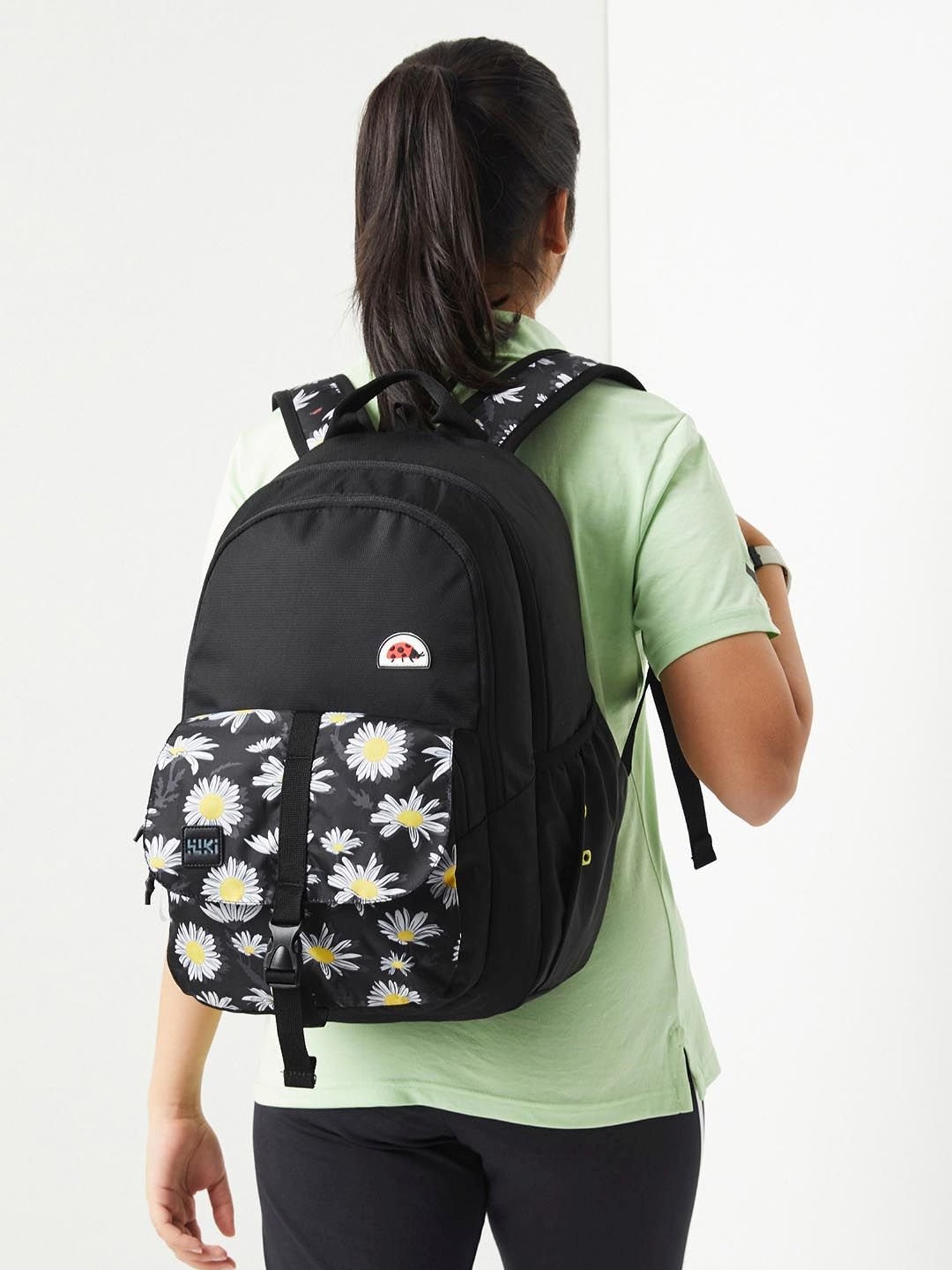 Wiki Back to School Pack Plus Black Polyester Printed Backpack - 22 Ltrs